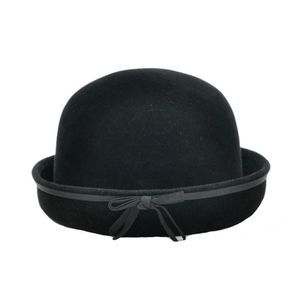 PEACHBLOOM VELOUR VINTAGE BLACK FUR HAT SIZE M